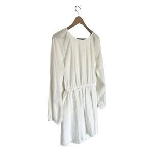 Divided Open Tie-Back Ivory Boho Long Sleeve Cotton Dress - Size Medium NWT